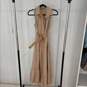 Elegant Tan Sleeveless Dress